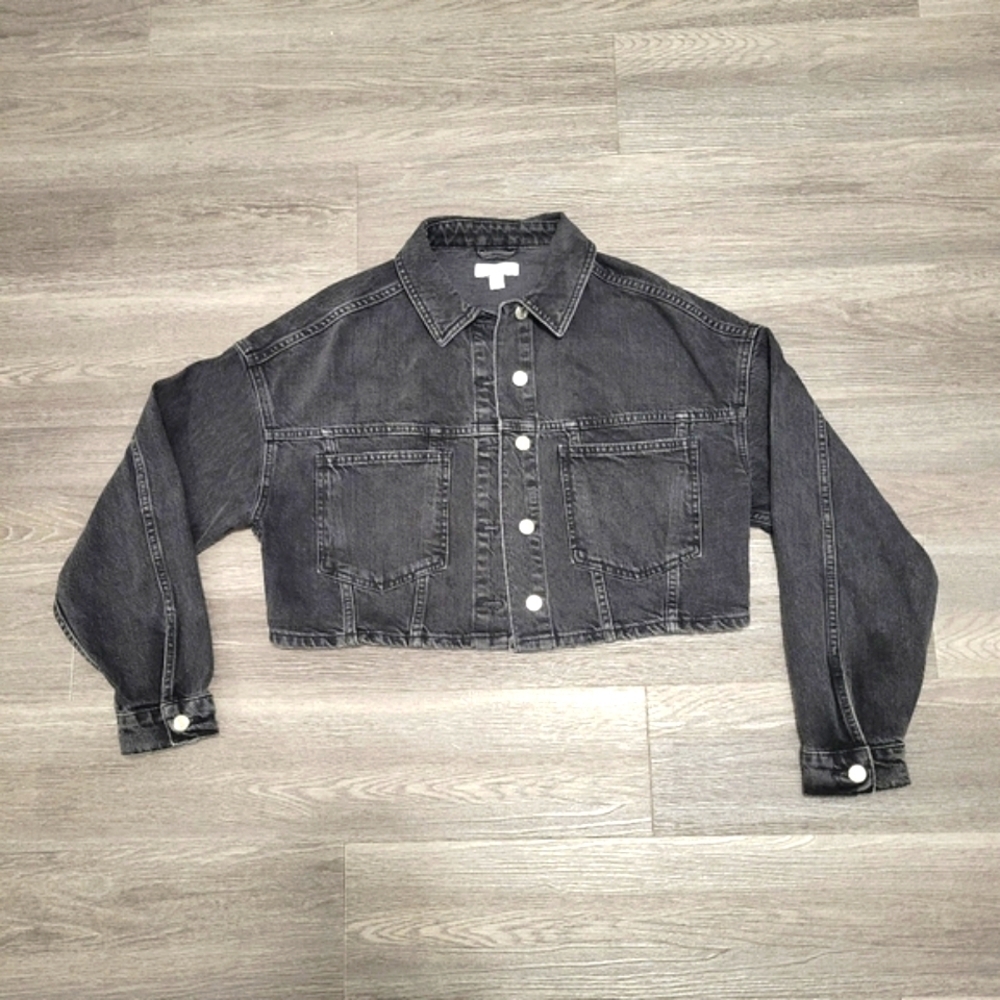 Topshop Charcoal Denim Jacket
